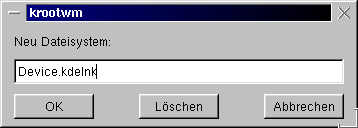 Dialog zum Benennen der
	Verknüpfung