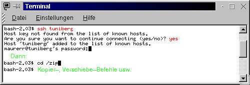 ssh im Terminal