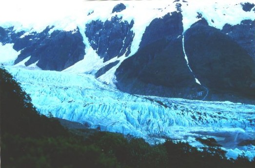 El glaciar galeria visto al atardecer