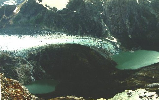 El glaciar Lengua visto desde arriba